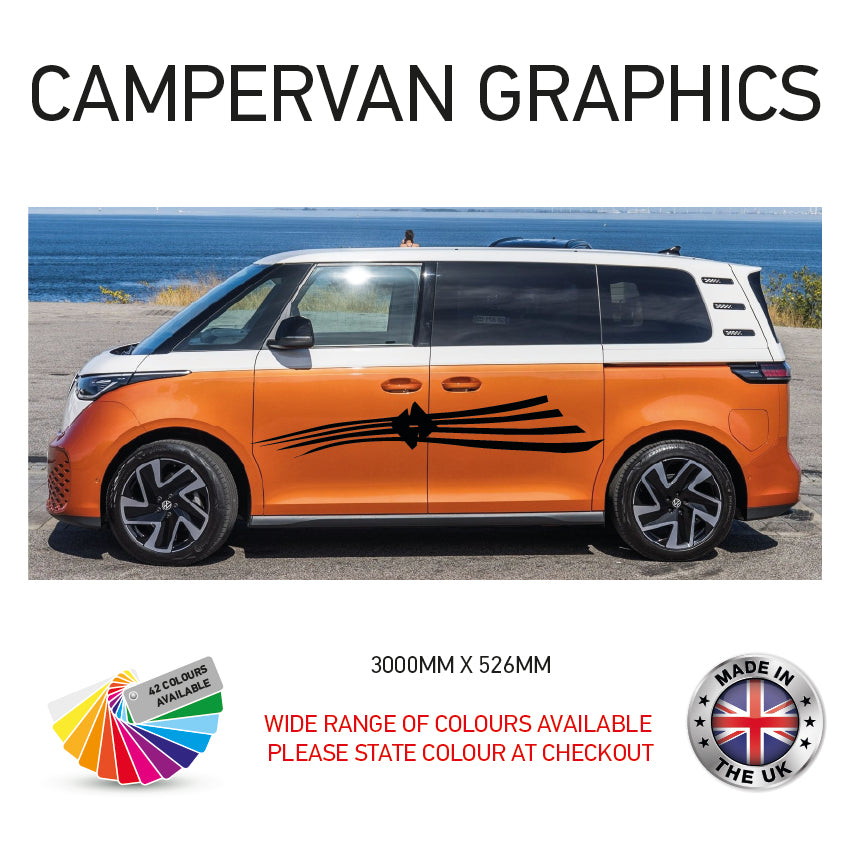 3M23CVG001-100 3m Campervan motorhome Side Graphics X 2 Vinyl Stickers Decals Various Designs Available