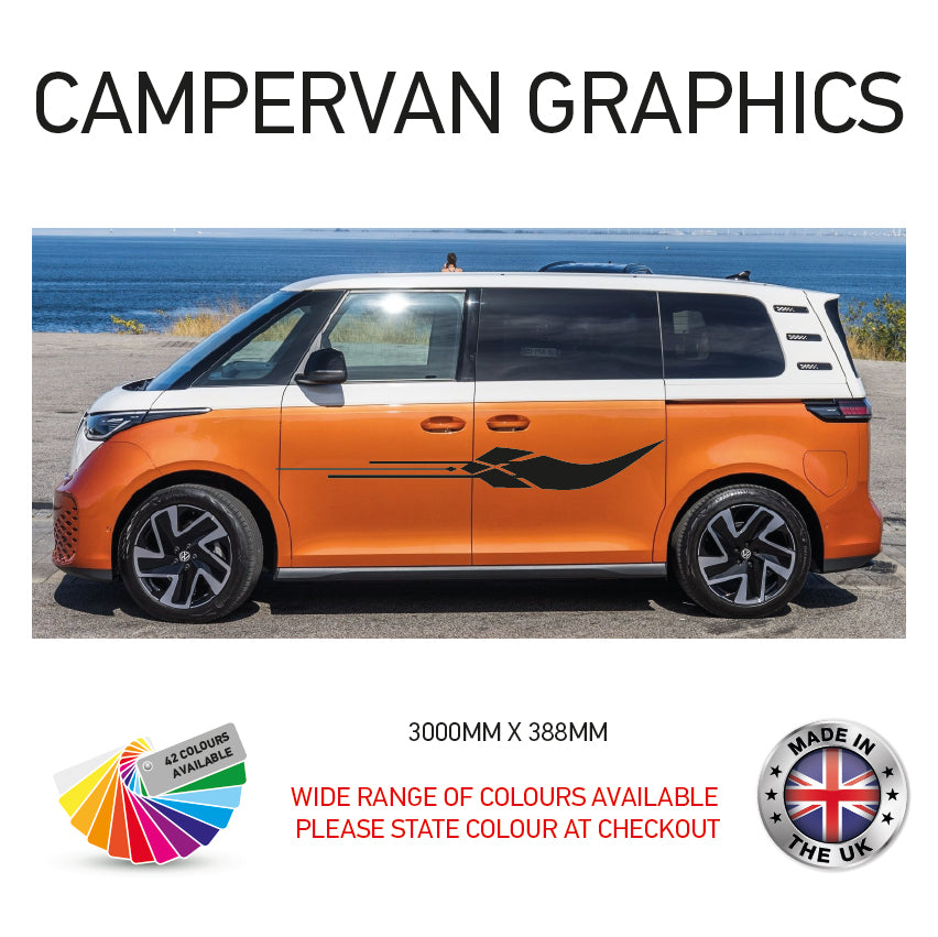 3M23CVG001-100 3m Campervan motorhome Side Graphics X 2 Vinyl Stickers Decals Various Designs Available