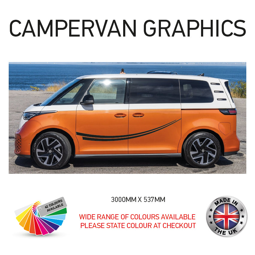 3M23CVG001-100 3m Campervan motorhome Side Graphics X 2 Vinyl Stickers Decals Various Designs Available