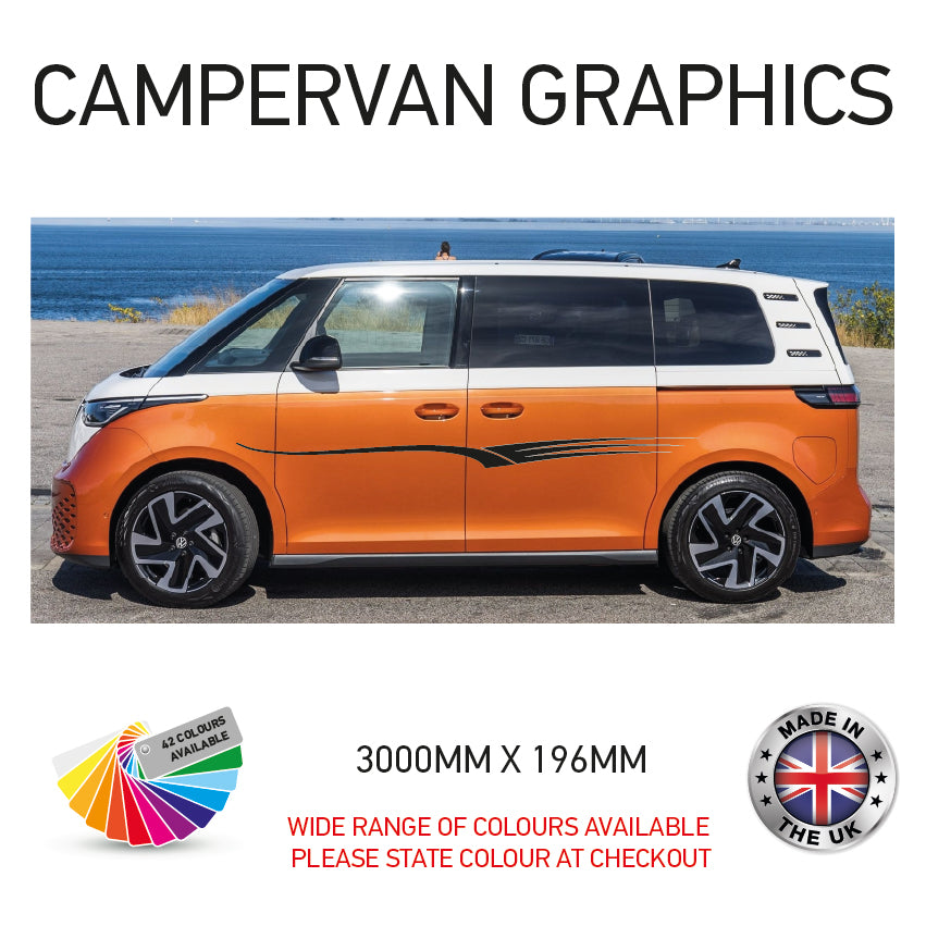 3M23CVG001-100 3m Campervan motorhome Side Graphics X 2 Vinyl Stickers Decals Various Designs Available