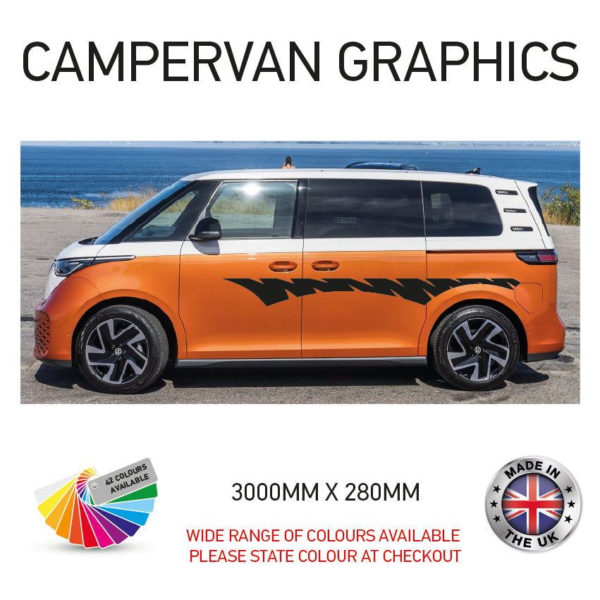3M23CVG001-100 3m Campervan motorhome Side Graphics X 2 Vinyl Stickers Decals Various Designs Available