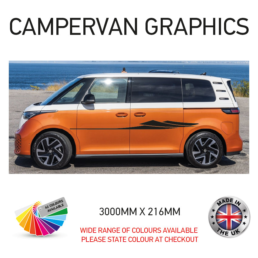 3M23CVG001-100 3m Campervan motorhome Side Graphics X 2 Vinyl Stickers Decals Various Designs Available