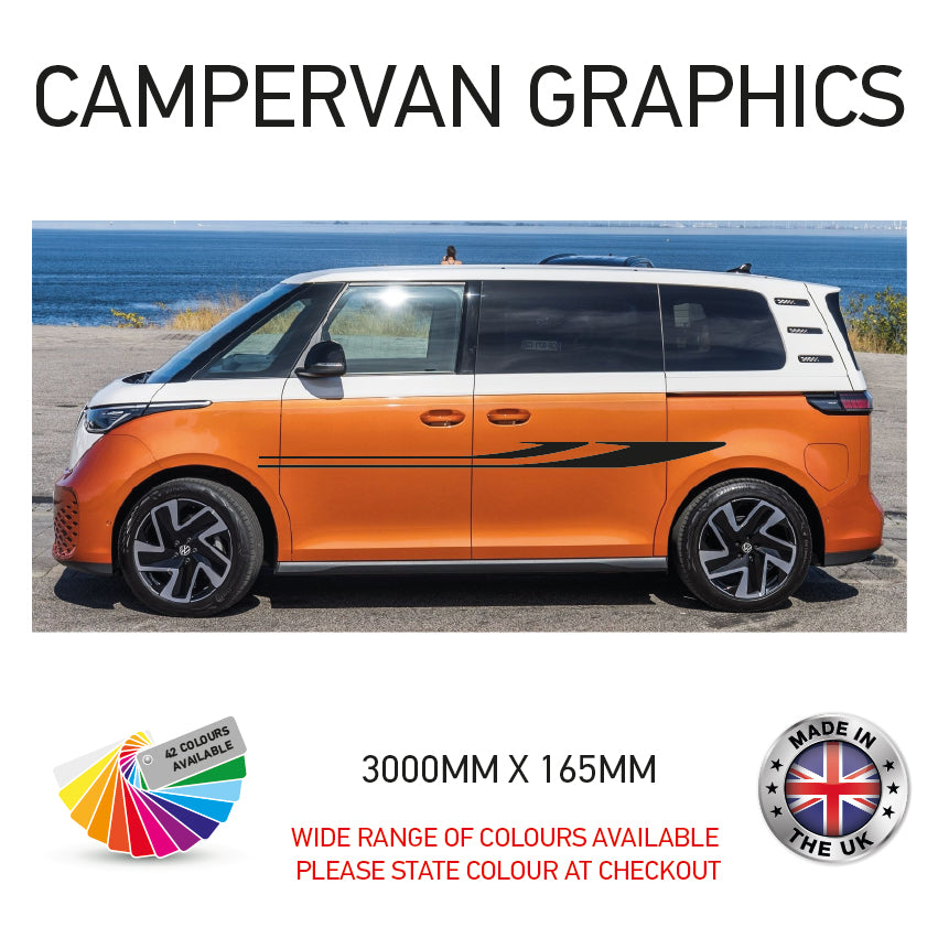 3M23CVG001-100 3m Campervan motorhome Side Graphics X 2 Vinyl Stickers Decals Various Designs Available