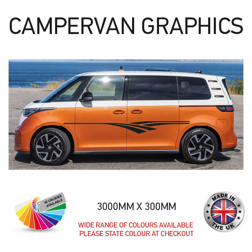 3M23CVG001-100 3m Campervan motorhome Side Graphics X 2 Vinyl Stickers Decals Various Designs Available