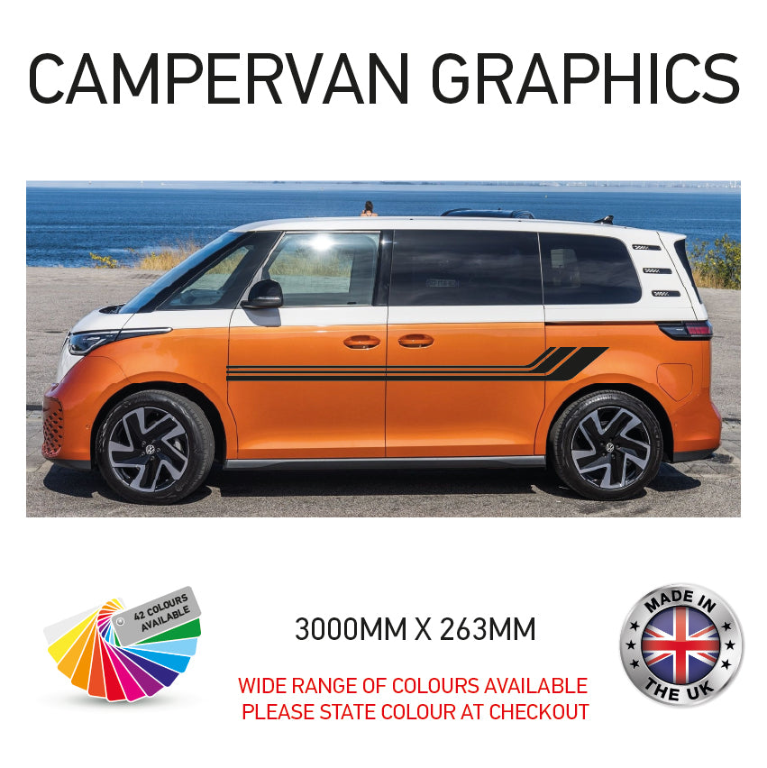3M23CVG001-100 3m Campervan motorhome Side Graphics X 2 Vinyl Stickers Decals Various Designs Available