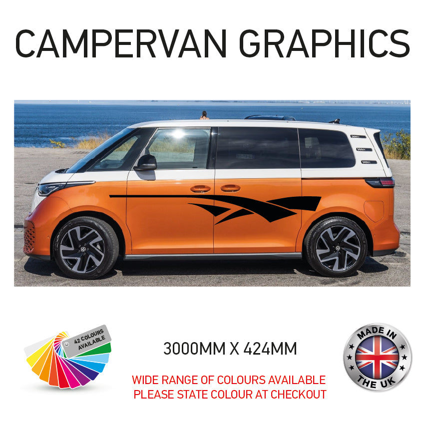 3M23CVG001-100 3m Campervan motorhome Side Graphics X 2 Vinyl Stickers Decals Various Designs Available