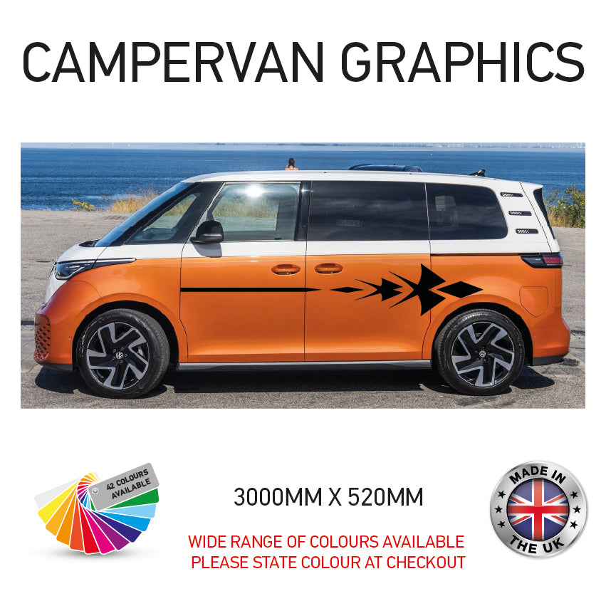 3M23CVG001-100 3m Campervan motorhome Side Graphics X 2 Vinyl Stickers Decals Various Designs Available