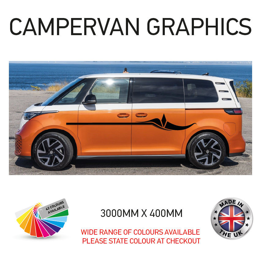 3M23CVG001-100 3m Campervan motorhome Side Graphics X 2 Vinyl Stickers Decals Various Designs Available