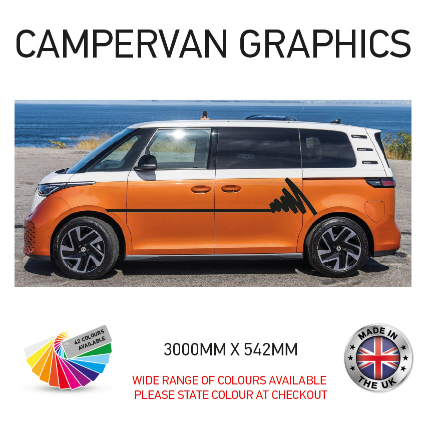 3M23CVG001-100 3m Campervan motorhome Side Graphics X 2 Vinyl Stickers Decals Various Designs Available