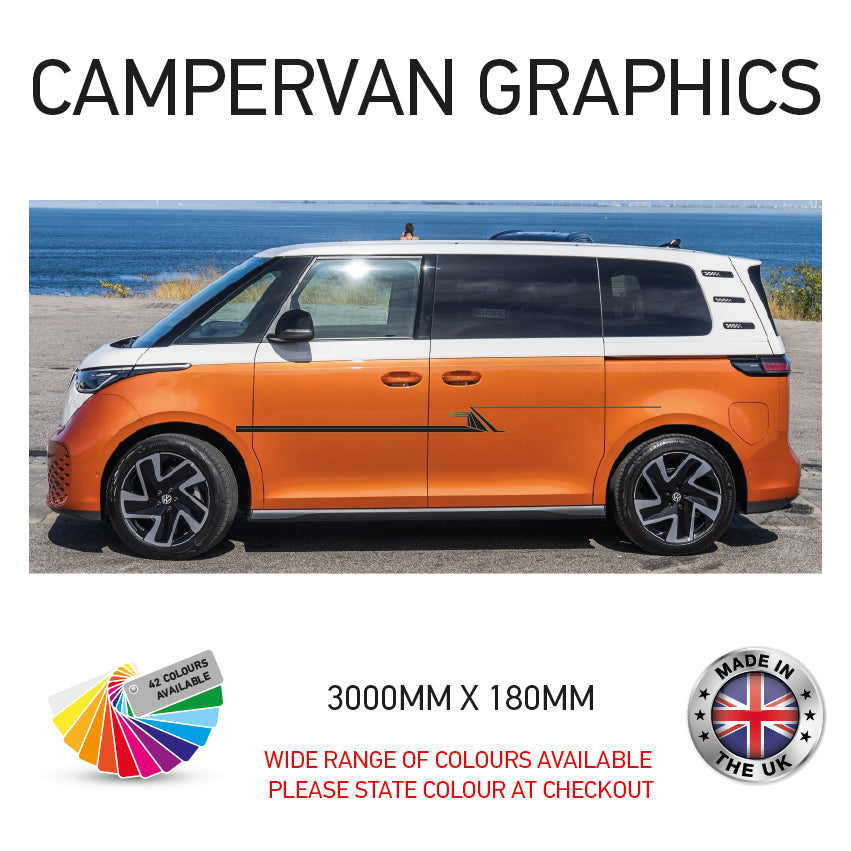 3M23CVG001-100 3m Campervan motorhome Side Graphics X 2 Vinyl Stickers Decals Various Designs Available