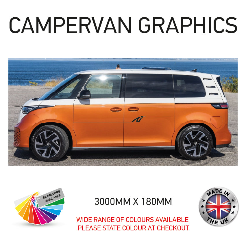 3M23CVG001-100 3m Campervan motorhome Side Graphics X 2 Vinyl Stickers Decals Various Designs Available