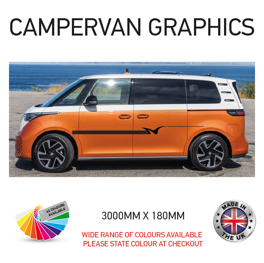 3M23CVG001-100 3m Campervan motorhome Side Graphics X 2 Vinyl Stickers Decals Various Designs Available