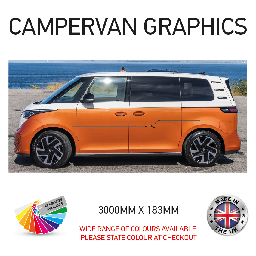 3M23CVG001-100 3m Campervan motorhome Side Graphics X 2 Vinyl Stickers Decals Various Designs Available