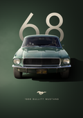 SEC03 1968 Bullitt Mustang Special Edition Car Poster Printed | Premium Waterproof & Tear Resistant Full Colour Posters