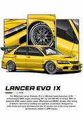 Lancer EVO IX Car Poster Printed | Premium Waterproof & Tear Resistant Full Colour Posters