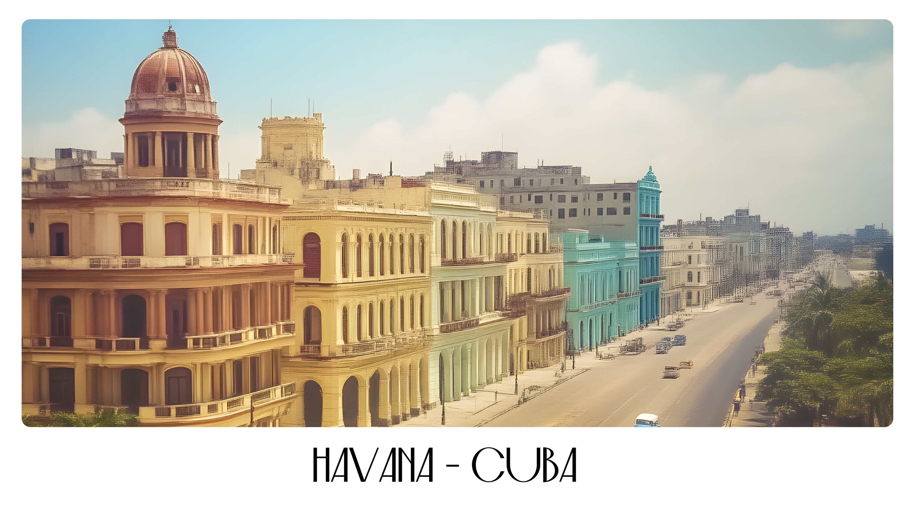 PP40 Havana Cuba Panoramic Premium Waterproof & Tear Resistant Poster