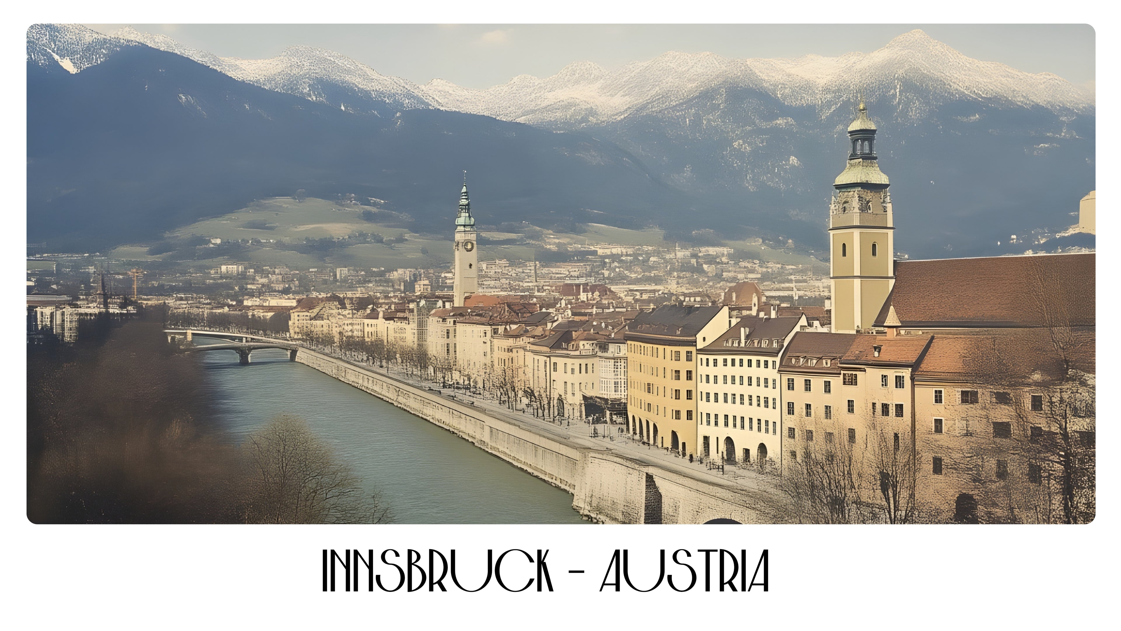 PP41 Innsbruck Austria Panoramic Premium Waterproof & Tear Resistant Poster