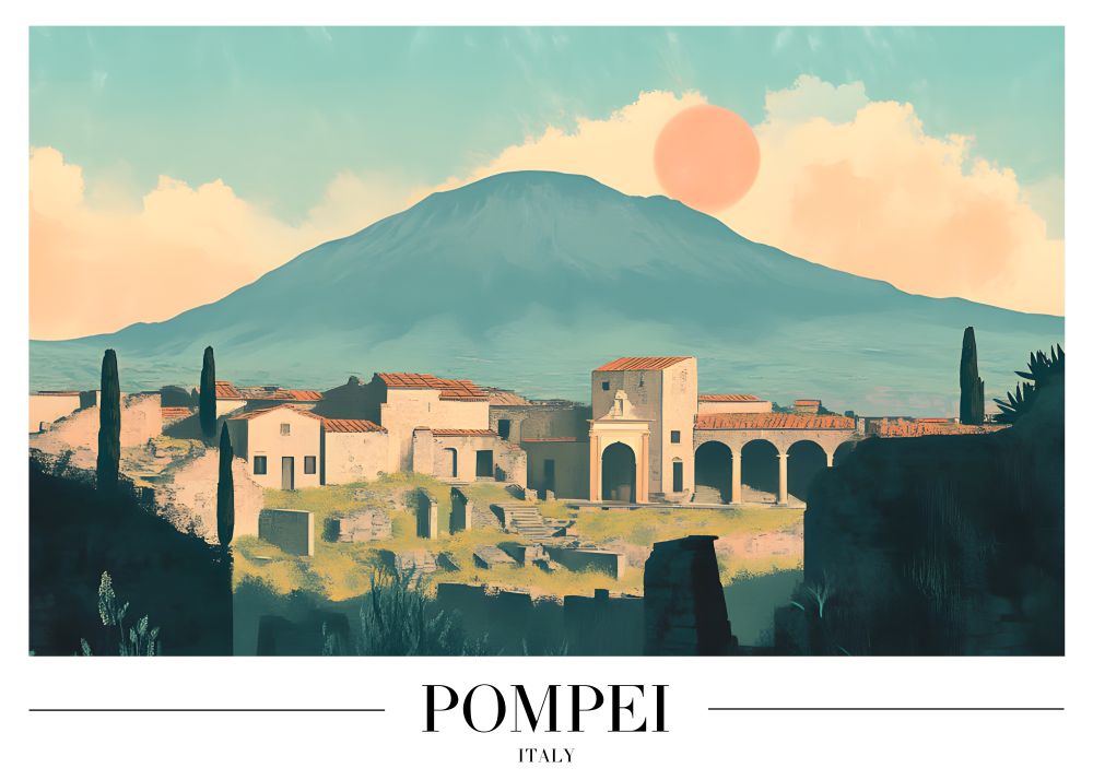 DAH42 Pompei Italy Printed | Premium Waterproof & Tear Resistant Full Colour Posters