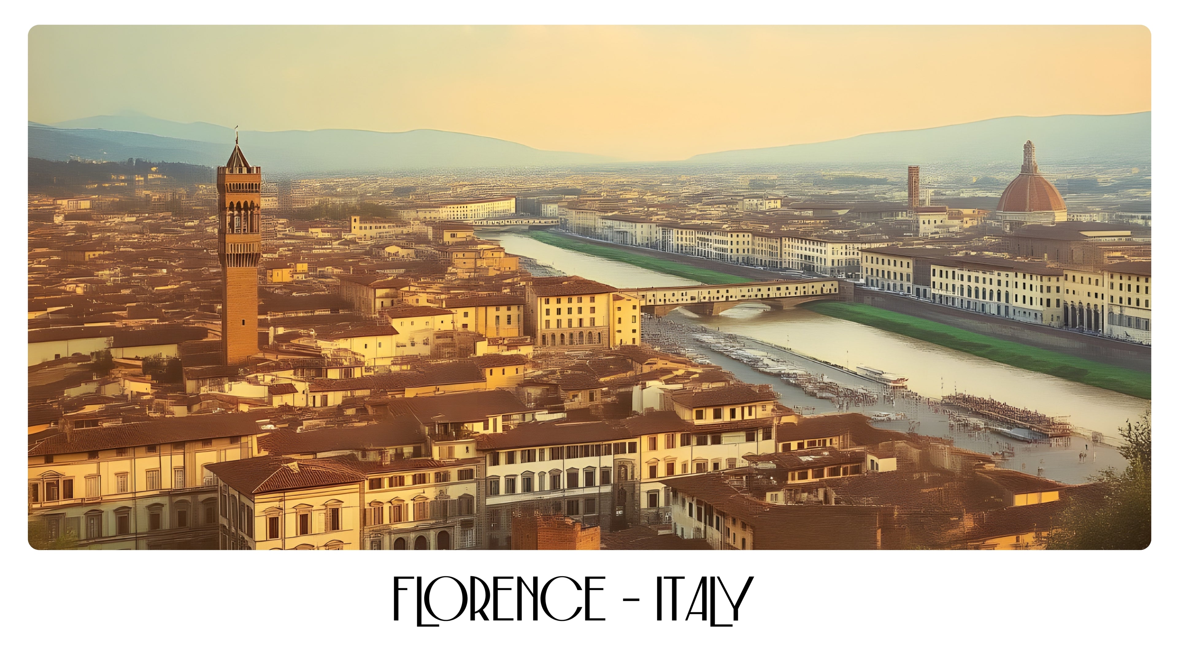 PP42 Florence Italy Panoramic Premium Waterproof & Tear Resistant Poster