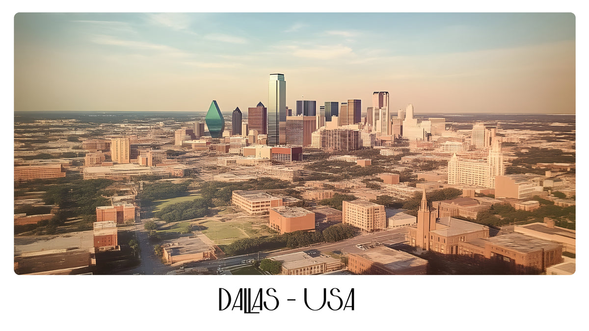 PP44 Dallas USA Panoramic Premium Waterproof & Tear Resistant Poster