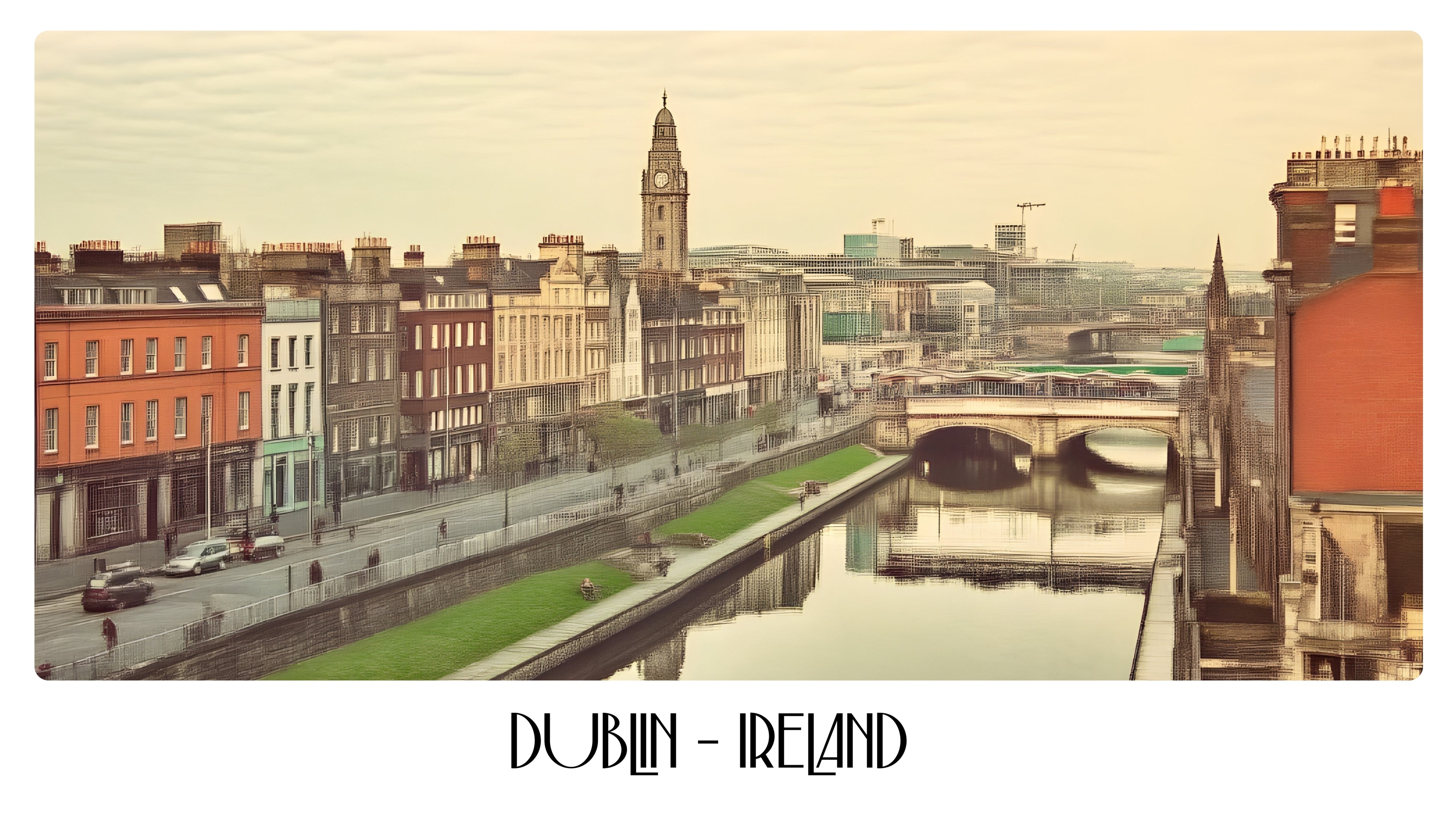 PP45 Dublin Ireland Panoramic Premium Waterproof & Tear Resistant Poster