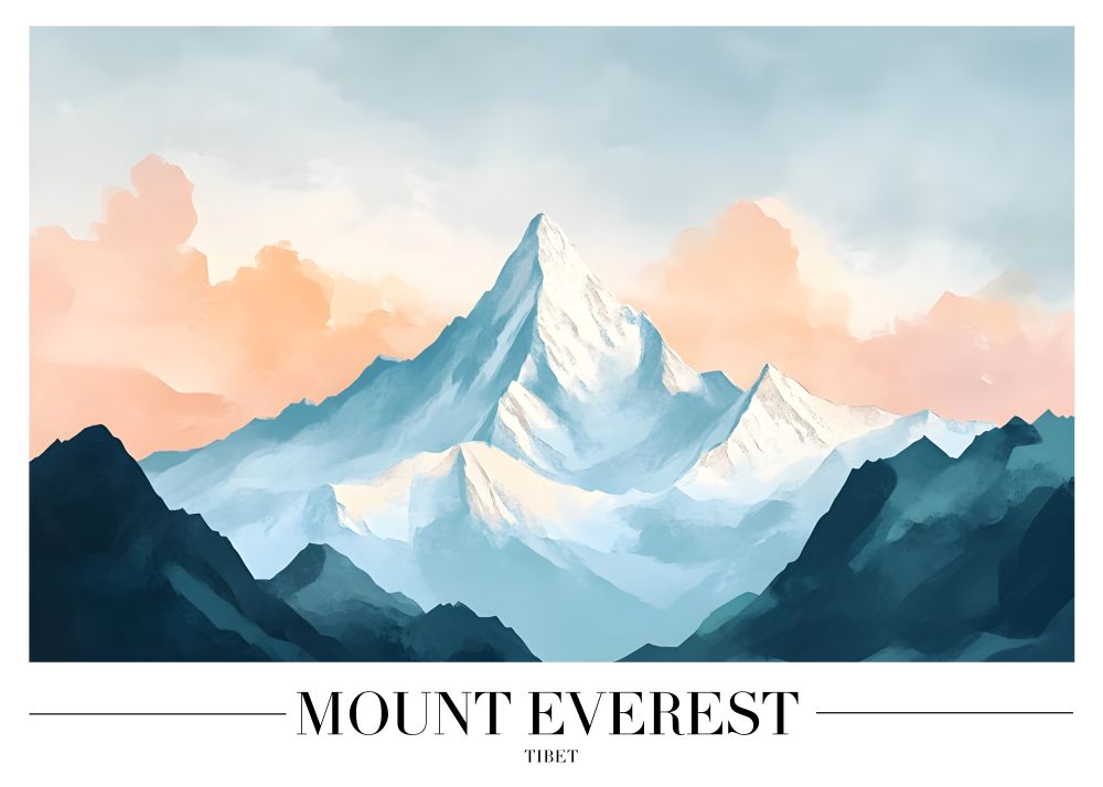DAH45 Mount Everest Tibet Printed | Premium Waterproof & Tear Resistant Full Colour Posters