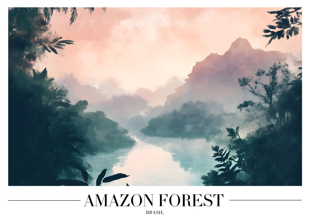 DAH46 Amazon Forest Brasil Printed | Premium Waterproof & Tear Resistant Full Colour Posters