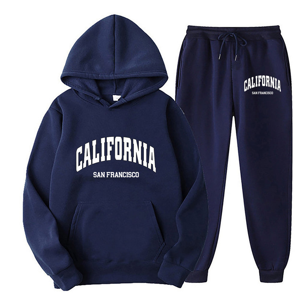 Oversize Fleece-Lined Long Sleeve Pullover Hoodie Set