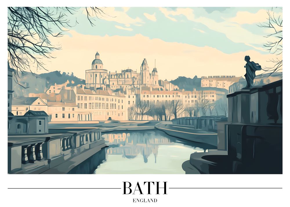 DAH48 Bath England Printed | Premium Waterproof & Tear Resistant Full Colour Posters