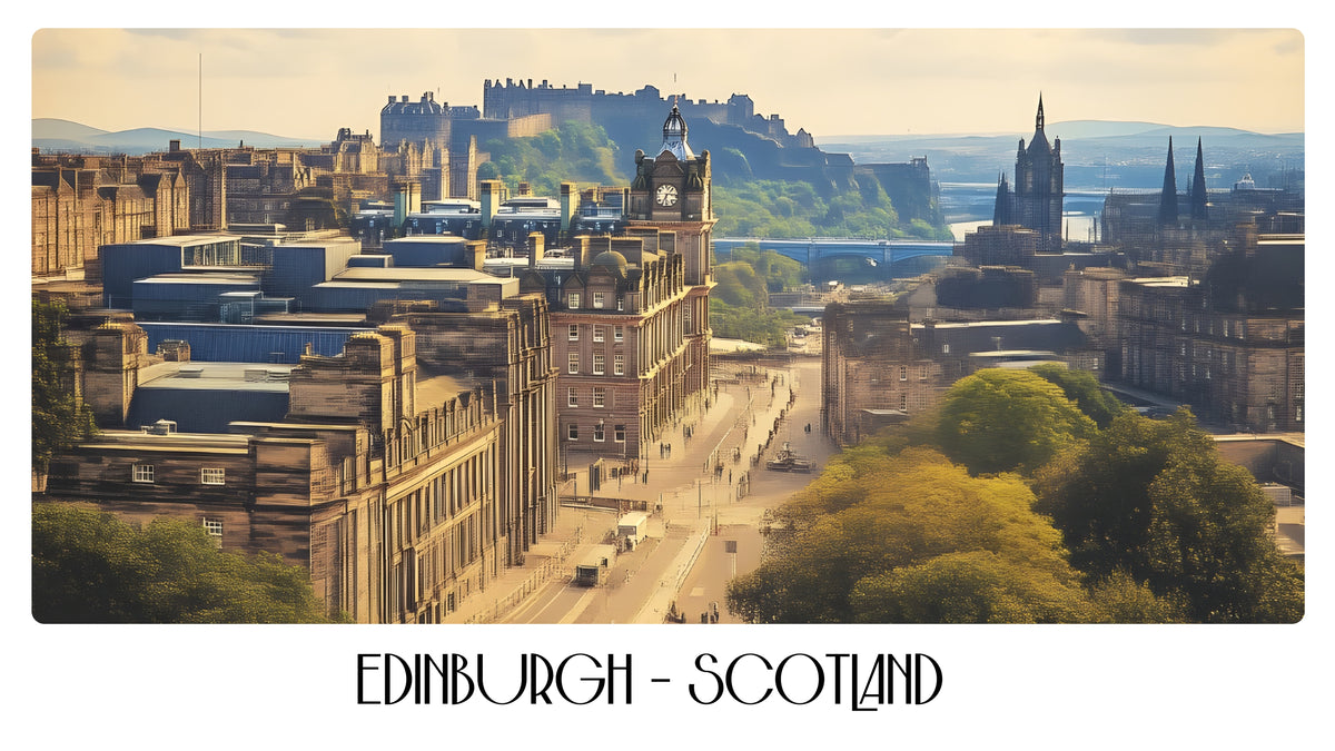 PP48 Edinburgh Scotland Panoramic Premium Waterproof & Tear Resistant Poster