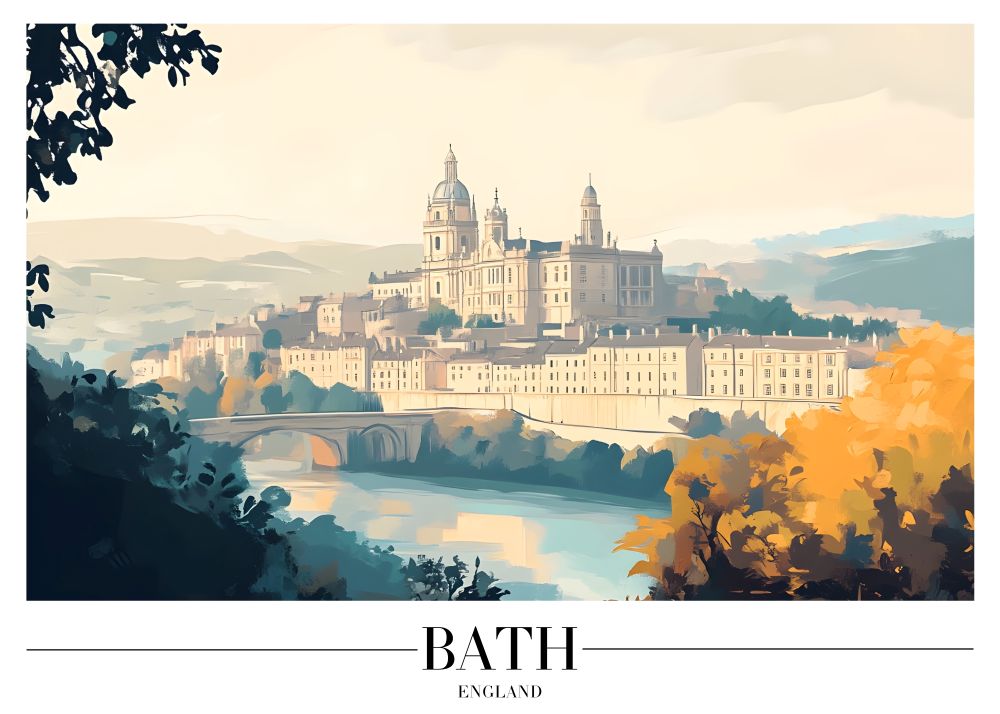 DAH49 Bath England Printed | Premium Waterproof & Tear Resistant Full Colour Posters