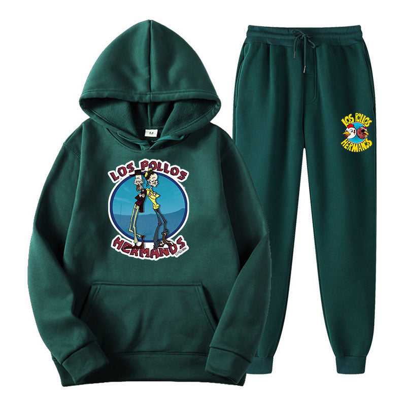 Los Pollos Hermanos Unisex Hoodie Set, Two-Piece Casual Sweatshirt Tops