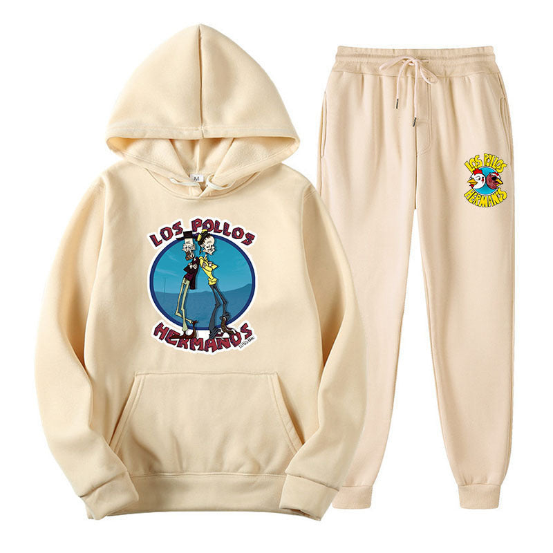 Los Pollos Hermanos Unisex Hoodie Set, Two-Piece Casual Sweatshirt Tops