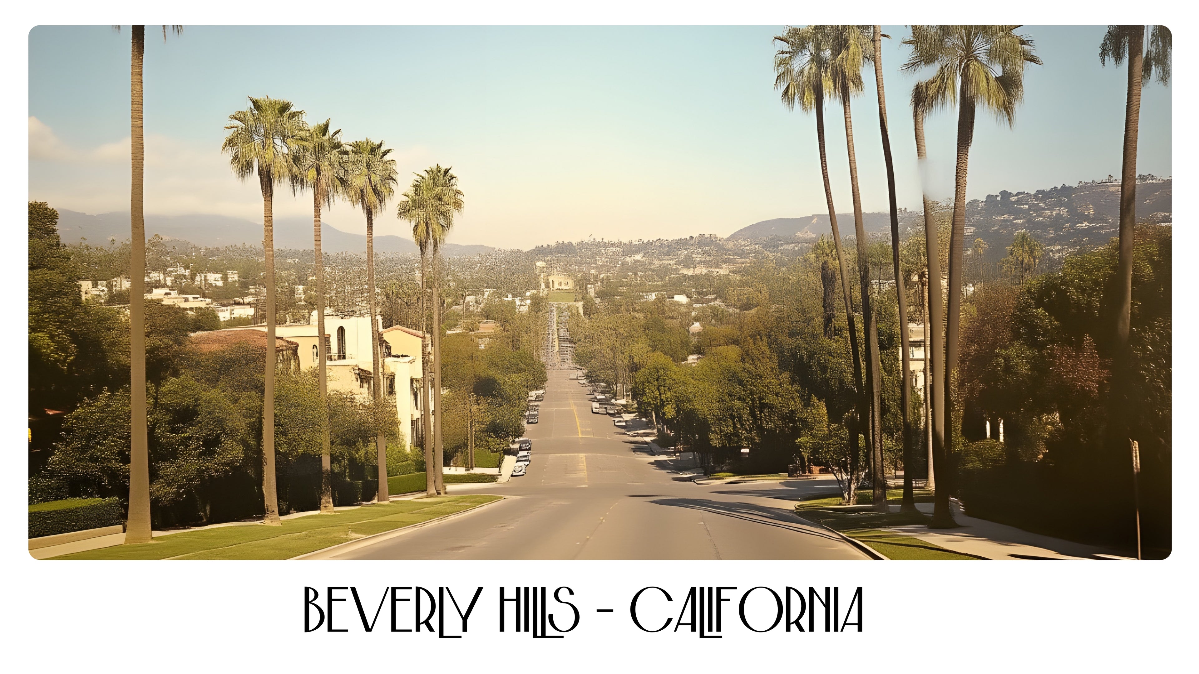 PP04 Beverly Hills - California Panoramic Premium Waterproof & Tear Resistant Poster