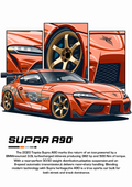 Supra A90 Car Poster Printed | Premium Waterproof & Tear Resistant Full Colour Posters