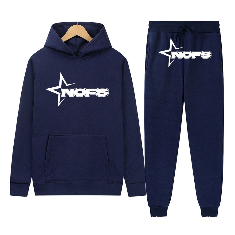 Y2K Goth Punk Rock Streetwear NOES Unisex Two-Piece Hoodie Set
