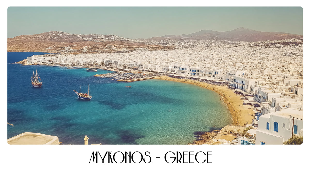 PP52 Mykonos Greece Panoramic Premium Waterproof & Tear Resistant Poster