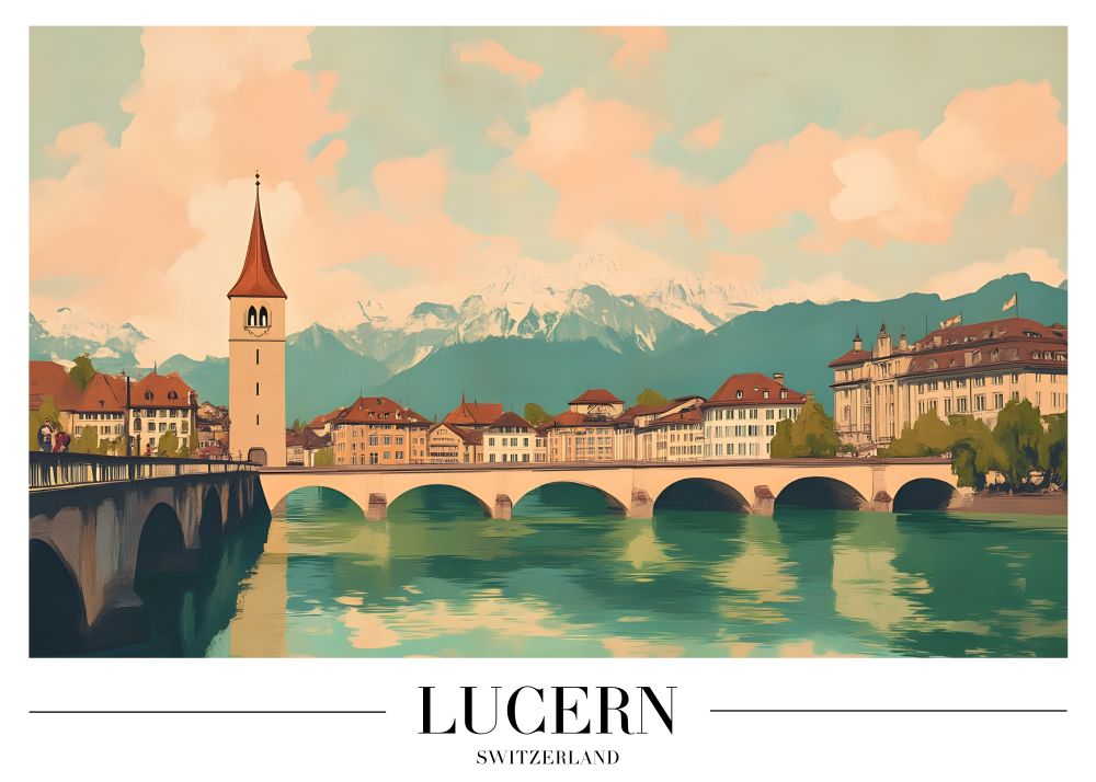 DAH54 Lucern Switzerland Printed | Premium Waterproof & Tear Resistant Full Colour Posters