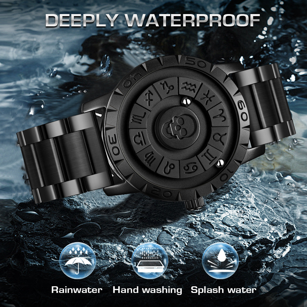 Skull Head Men's Multi-Functional Waterproof Quartz Watch