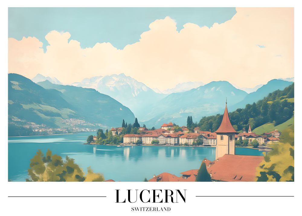 DAH55 Lucern Switzerland Printed | Premium Waterproof & Tear Resistant Full Colour Posters