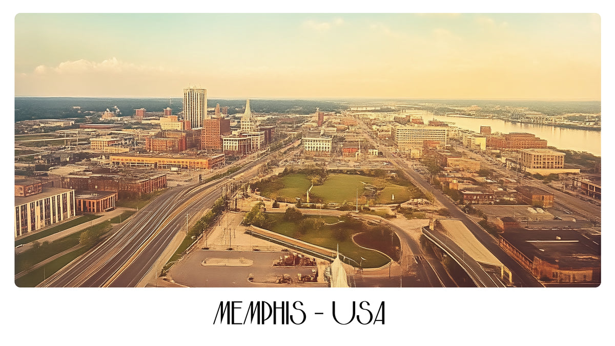 PP57 Memphis USA Panoramic Premium Waterproof & Tear Resistant Poster