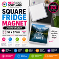 Personalised Square Fridge Magnet Photo Insert 57 x 57mm | Blank Plastic Magnetic Photo Frame