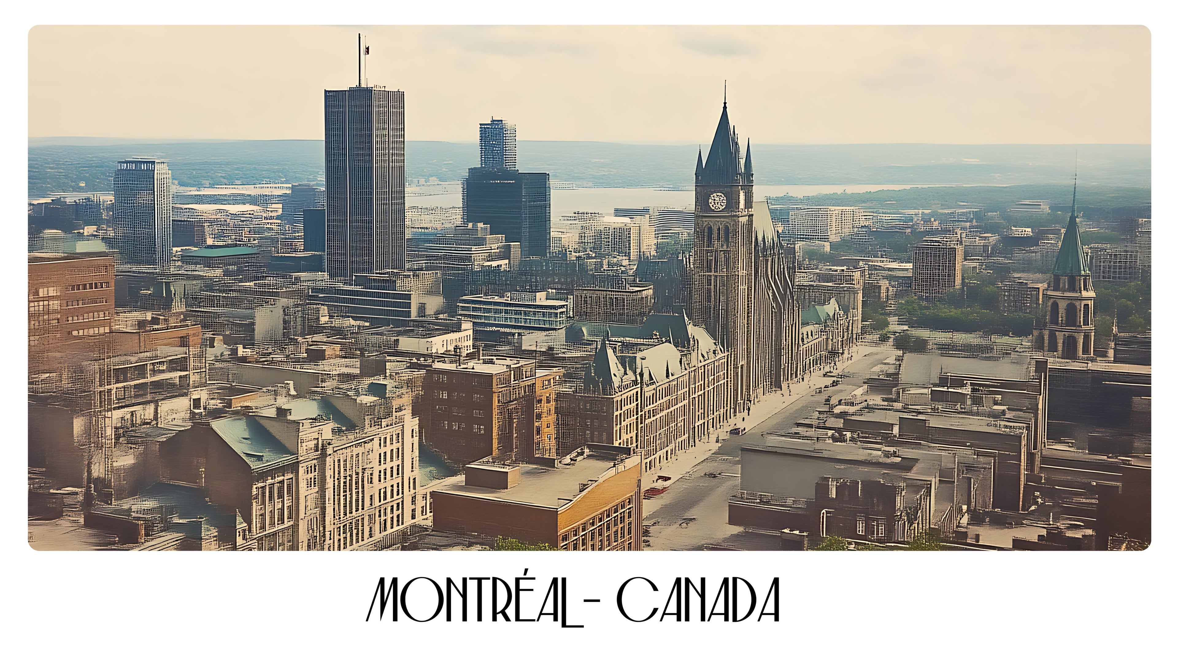 PP59 Montreal Canada Panoramic Premium Waterproof & Tear Resistant Poster