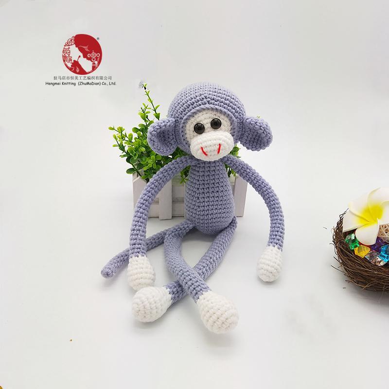 Creative Spider Monkey Plush Toy - Handmade Crochet Knitted Yarn Doll