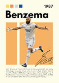 FOOT05 Karim Benzema (1987) Printed | Premium Waterproof & Tear Resistant Full Colour Posters