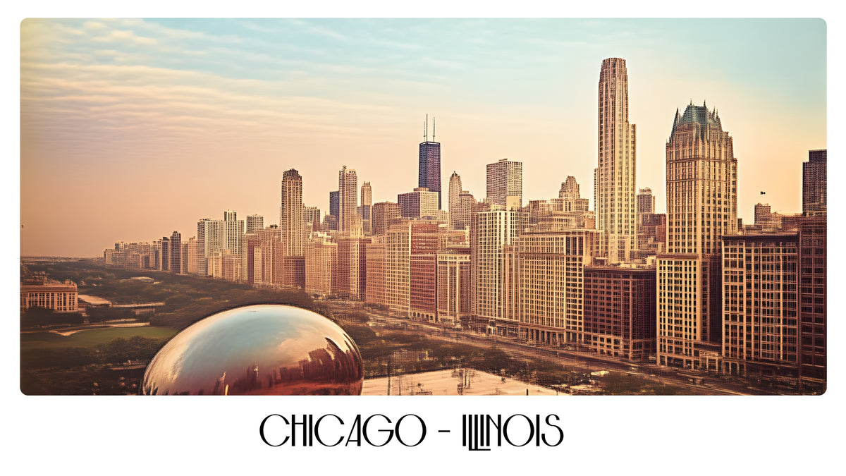 PP05 Chicago - Illinois Panoramic Premium Waterproof & Tear Resistant Poster