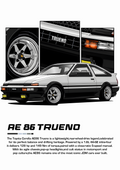 AE 86 Trueno Car Poster Printed | Premium Waterproof & Tear Resistant Full Colour Posters