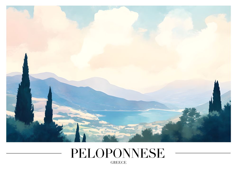 DAH60 Peloponnese Greece Printed | Premium Waterproof & Tear Resistant Full Colour Posters