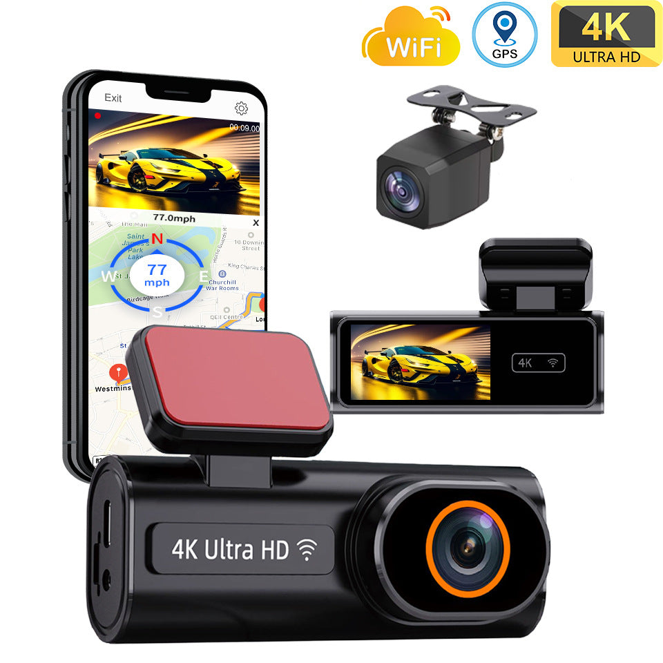 Mobile Internet WIFI version CAR DVR 1.97 inch driving recorder 4K high-definition dual recording parking