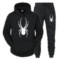 Men's Plus Size Spider Print Hoodie and Sweatpants Set